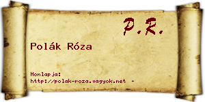 Polák Róza névjegykártya